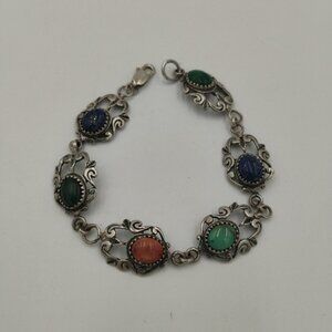 Sterling Silver With Stones Bracelet